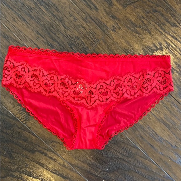 red lacy panties